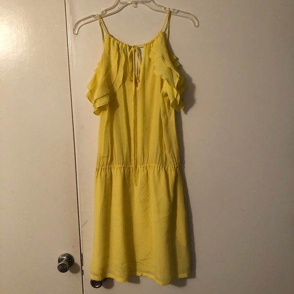Anthropologie GREYLIN Yellow Ruffle Dress wPockets - Picture 5 of 8